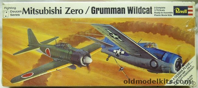 Revell 1/72 Mitsubishi Zero / Grumman F4F Wildcat Fighting Deuces Series, H220-100 plastic model kit